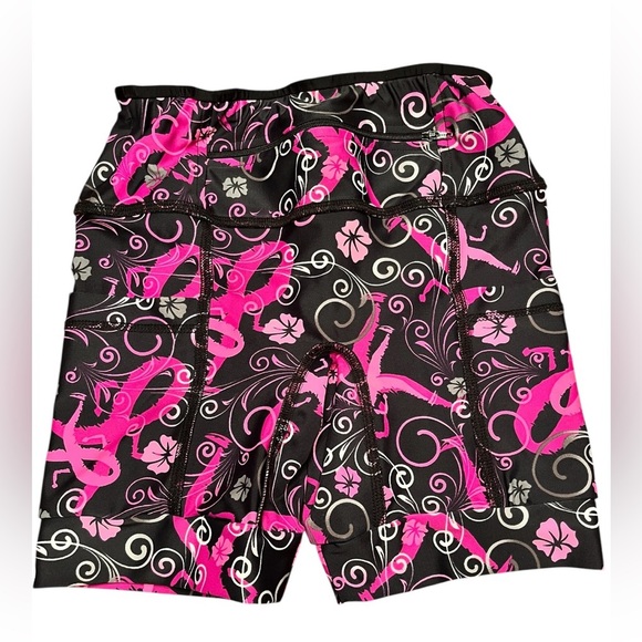 Sparkle Skirts Pink/Black Multi Floral Running Arhletic Shorts Size XS - Picture 6 of 10